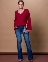 Blusa Manga Flare Kiara - Cherry