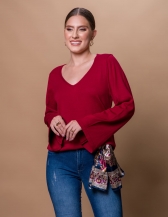 Blusa Manga Flare Kiara - Cherry