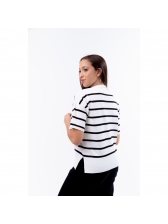 Blusa Listras Maria - Off com preto