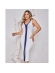 Vestido Leticia - Off com Azul Anil